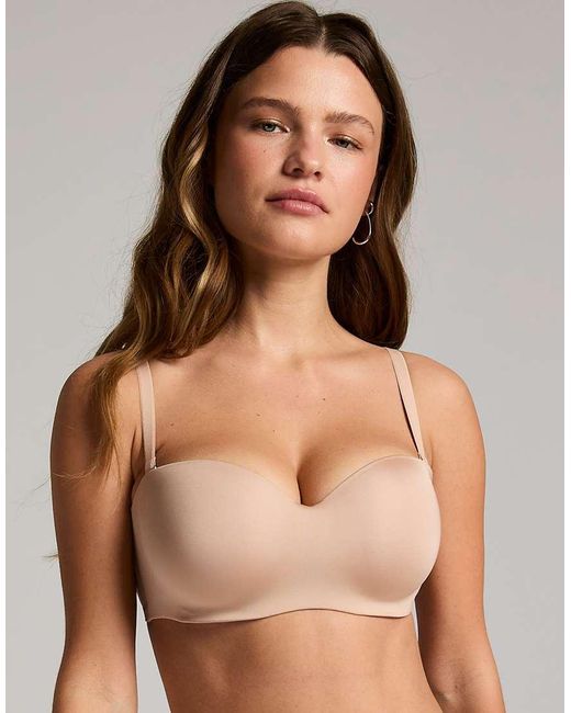 Hunkemöller Brown Smooth Padded Underwired Strapless Push-Up Bra