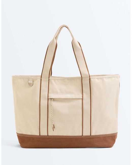 Oysho Natural Canvas Shopper Bag