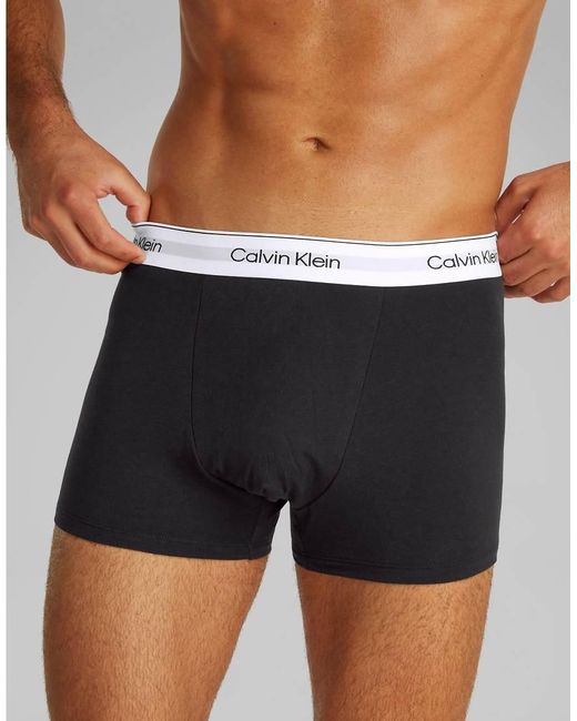 Calvin Klein Blue Icon Cotton Stretch 3 Pack Darted Trunks for men