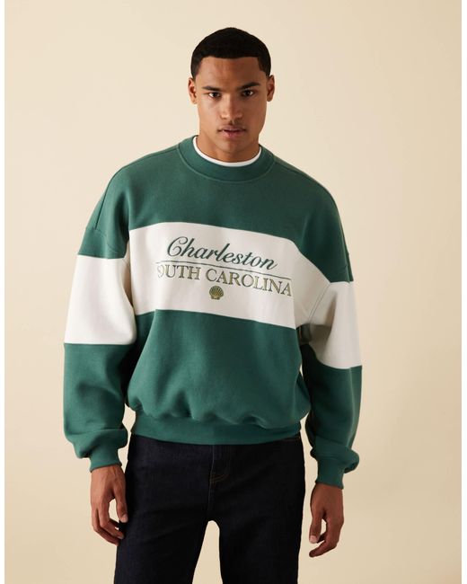 Hollister – baggy – sweatshirt in Green für Herren
