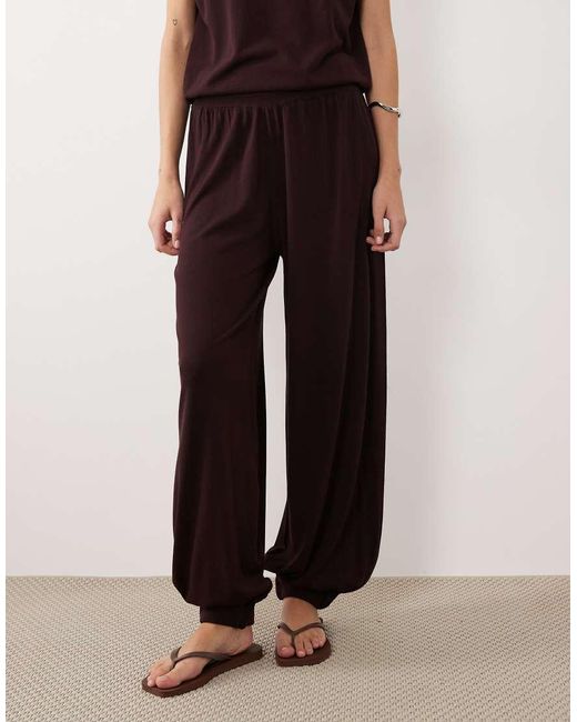 Mango Brown Manis Wide Leg Cuffed Trouser