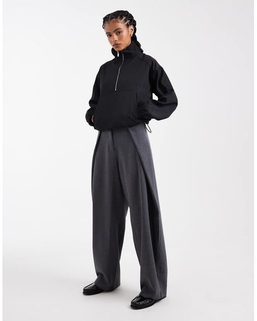 4th & Reckless Blue Exclusive Water Repellent Zip Through Funnel Neck toggle Detail Pullover Jacket