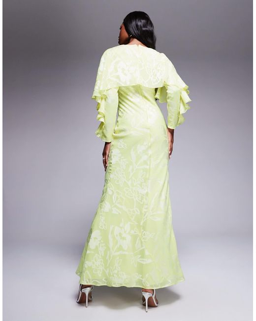 ASOS Multicolor – langärmliges, weich fallendes maxikleid aus jacquard