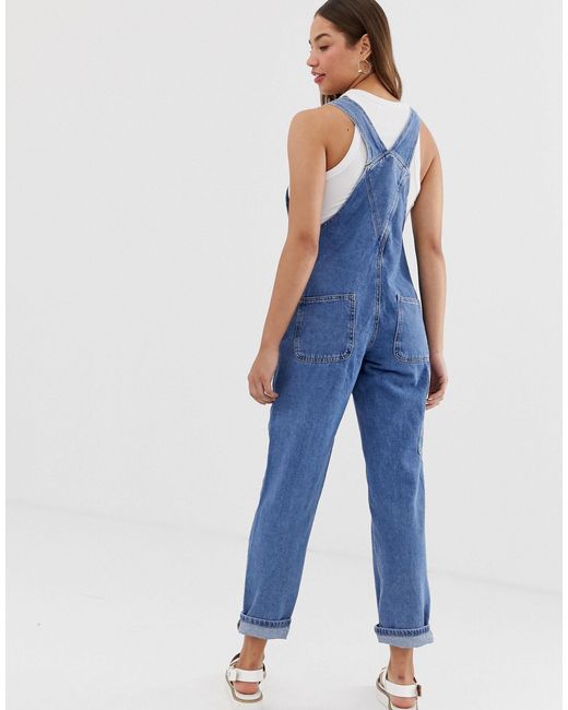 Noisy May Denim Mom Dungaree-blue | Lyst