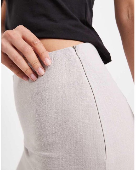 ASOS White Linen Look Mini Skirt