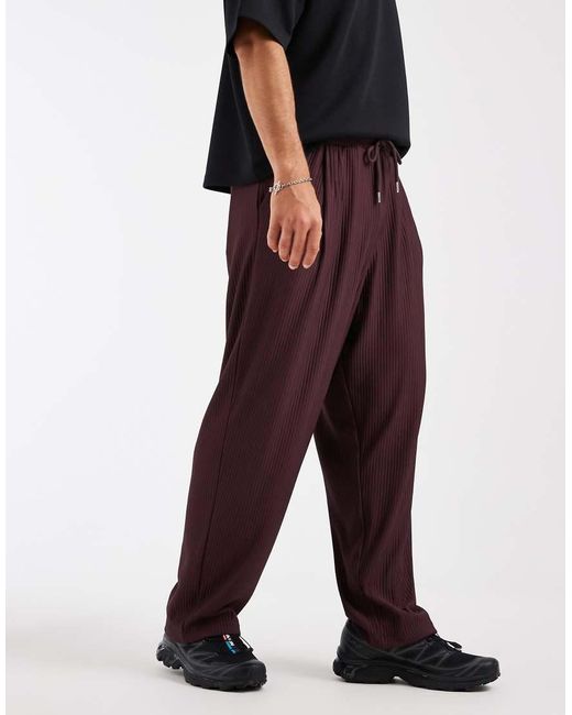 ASOS Black Relaxed Taper Pleated jogger for men