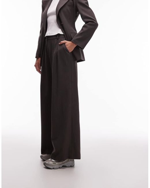 ASOS White Tailored High Waist Pleat Front Trouser