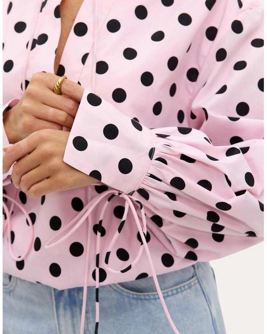 Loavies White Spellbound Soul Polka-Dot Blouse