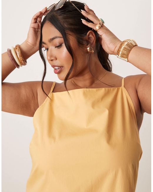 ASOS Natural Asos Design Curve Slash Neck Shapeless Mini