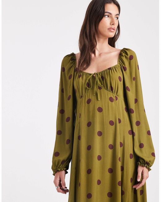Miss Selfridge Women's Green Spun Maxi Tea Dress - www.ice4pros.com.br