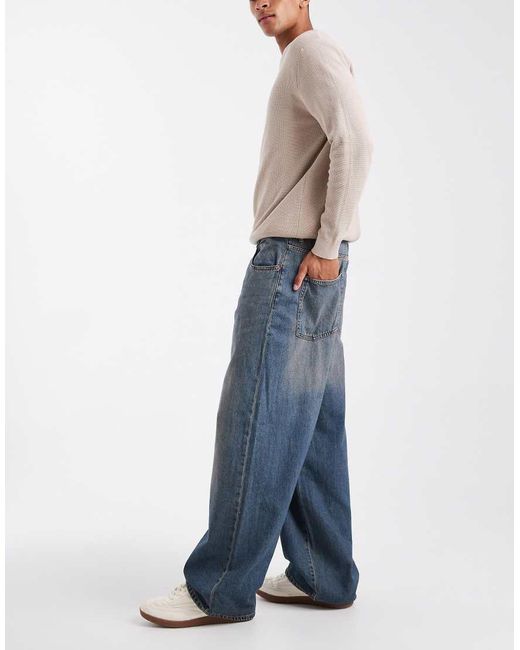 Only & Sons Blue Carl Super baggy Fit Jeans for men