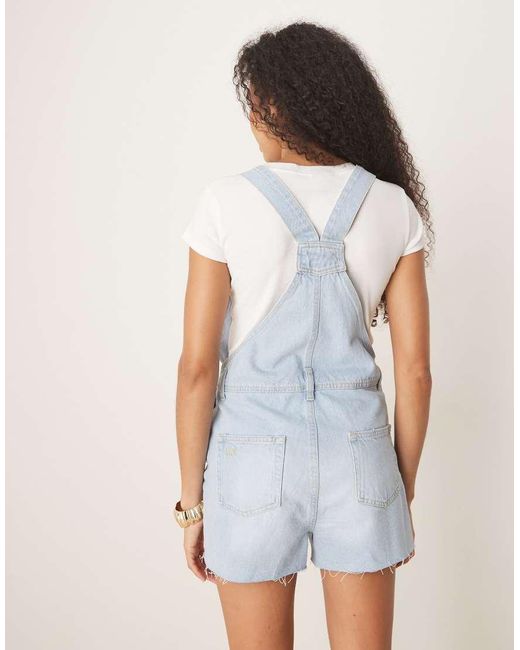 Nobody's Child Natural Shortie Denim Dungaree Playsuit