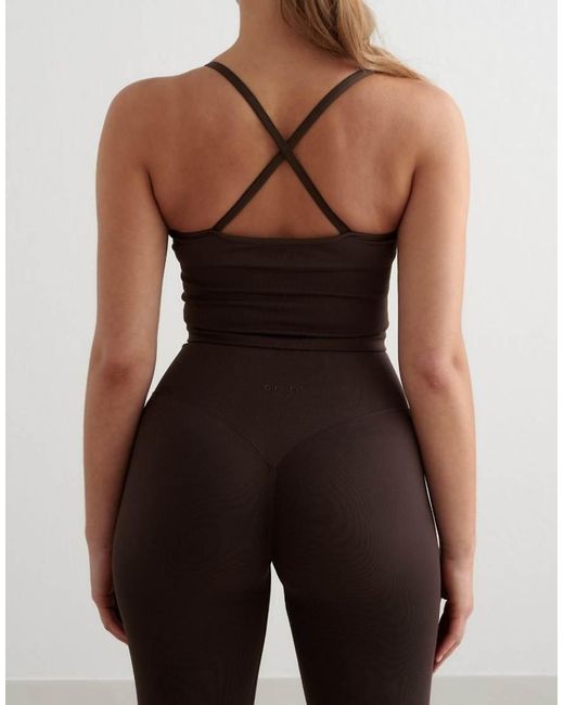 Aim'n Brown Chocolate Shape Seamless Cross Back Bralette