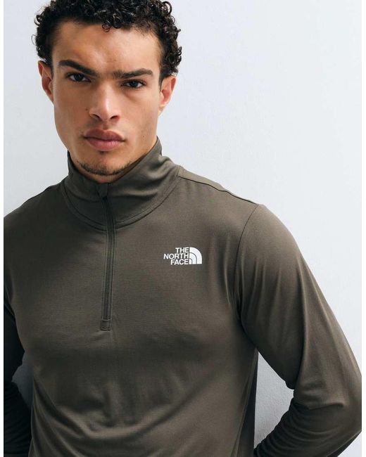 The North Face Green Training 24/7 1/4 Zip Logo Top for men