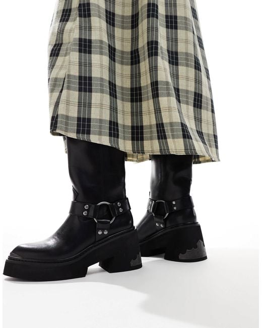 Buffalo Black Biker Boot