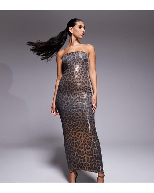 Kaiia Multicolor Sequin Bandeau Bodycon Maxi Dress