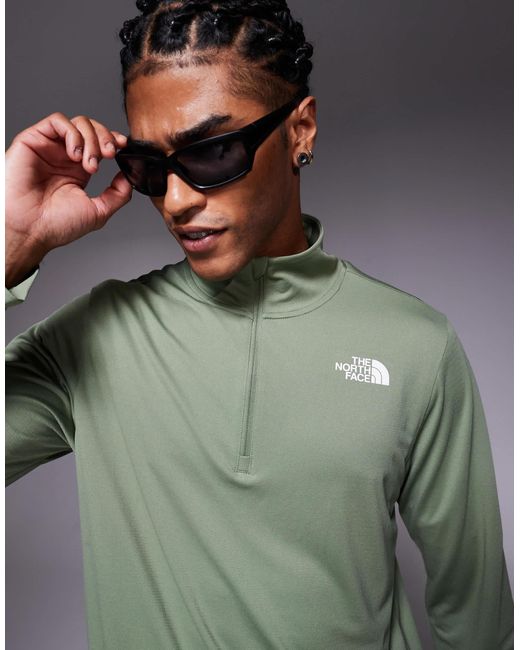 The North Face Gray Training 24/7 1/4 Logo Top for men
