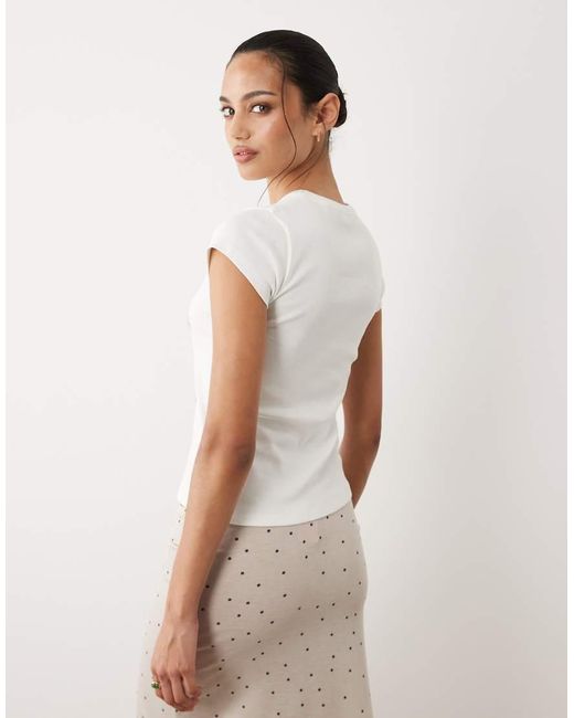 Miss Selfridge White Baby Tee With Saint Lucia Print