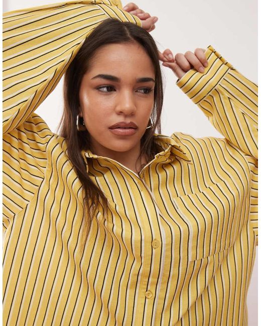 Camicia Oversize Gialla di Collusion in Multicolor