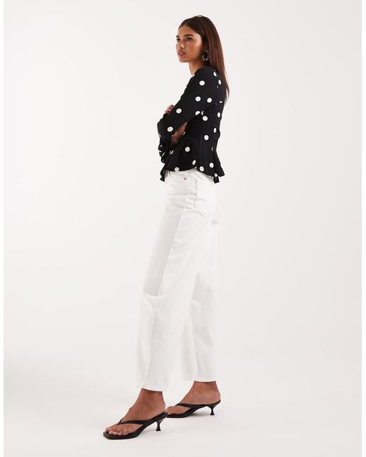 Vero Moda Natural Billie High Rise Barrel Leg Jeans