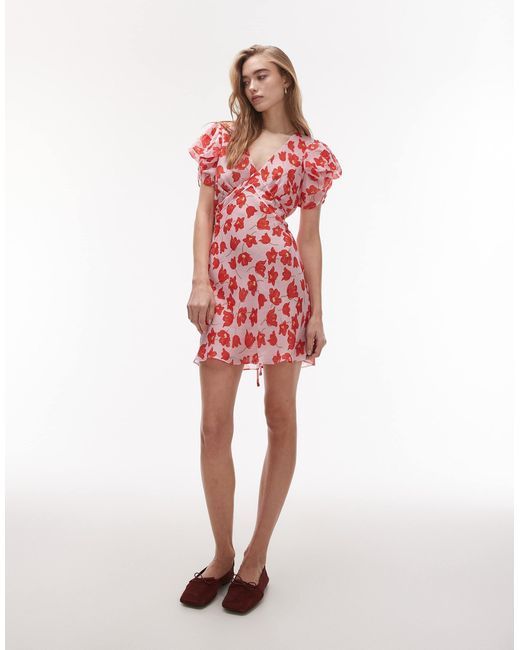 TOPSHOP Red – mini-freizeitkleid