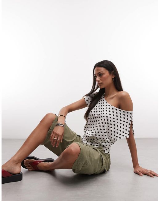 Collusion White Off-the-shoulder Drapey Top