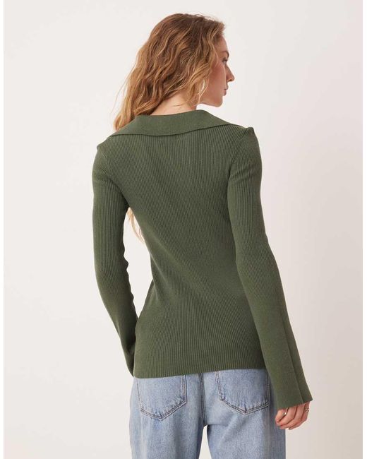 Cárdigan De Corte Alargado Con Solapas De -Verde ASOS de color Green