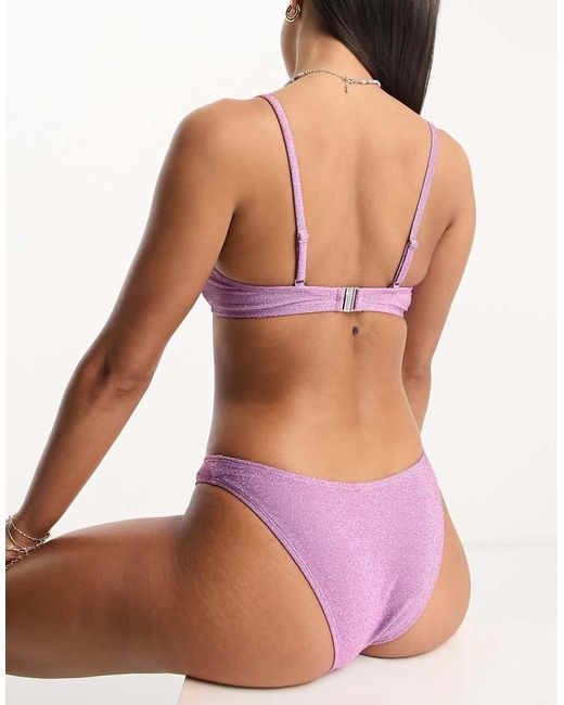 New Look Bikinitopje Met Lage Ronde Hals in het Pink