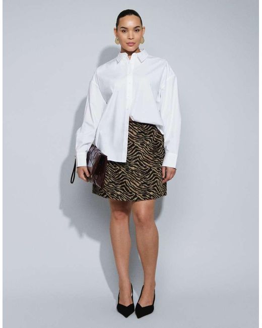 ASOS White Asos Design Curve Dipped Hem Oversized Shirt