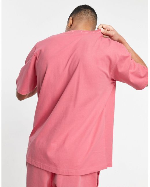 adidas Originals Premium Sweats Overdyed Ribbed T-shirt in Pink for Men -  Lyst