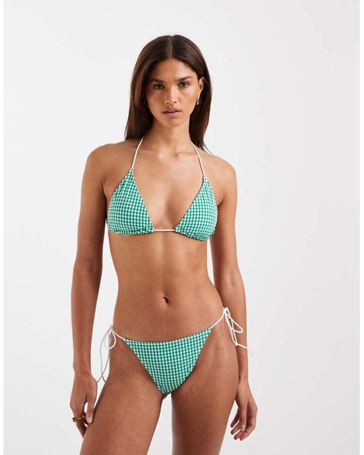 Vero Moda White Textured Tie Side Bikini Brief