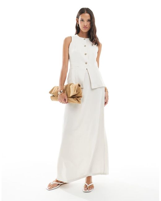 Minifalda De Sastre Larga Color Crema De (Parte De Un Conjunto)-Blanco Vero Moda de color White