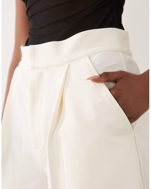 ASOS Natural Slinky Twill Tailored Bermuda Short