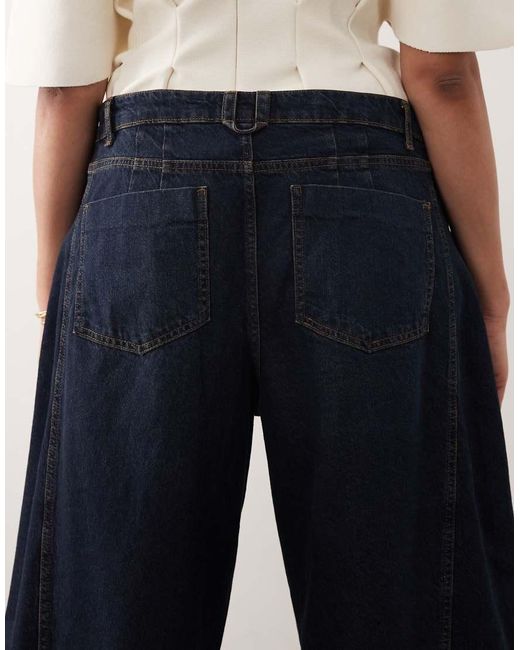 ARRANGE Blue Curve Franklyn Seam Detail Barrel Jeans