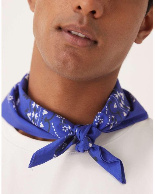 ASOS Bandana Met Paisley Motief in het Blue voor heren