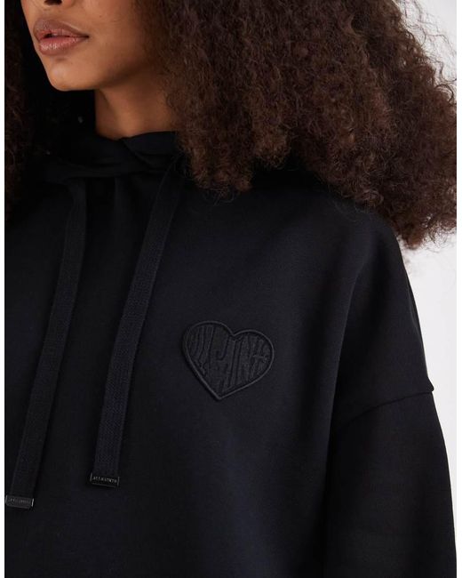 AllSaints Black Lovers Embroidered Detail Hoodie