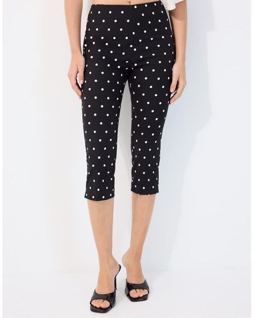 Stradivarius White Polka Dot Capris