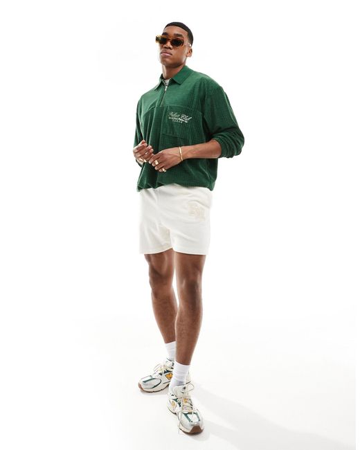 ASOS Green Oversized Half Zip Textured Sweatshirt for men