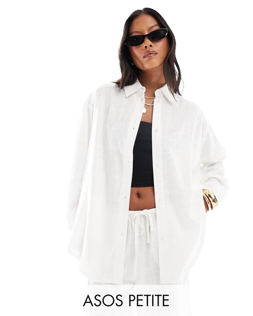 ASOS White Asos design petite – locker geschnittenes hemd