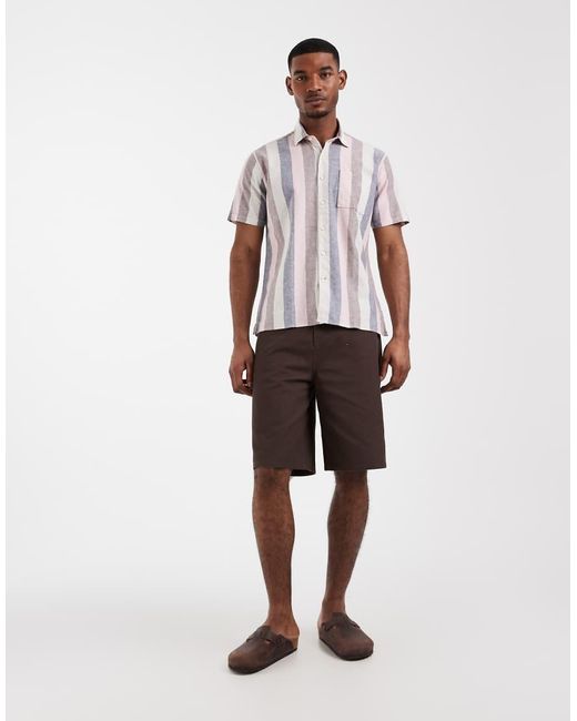 Barbour White Portwell Short Sleeve Summer Stripe Shirt for men