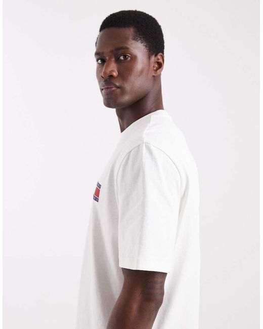 Tommy Hilfiger White Flag Logo T-shirt With Mountain Peak Back Print for men