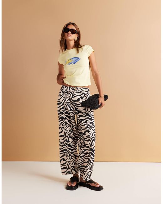 ASOS Natural Laundered Barrel Leg Pants
