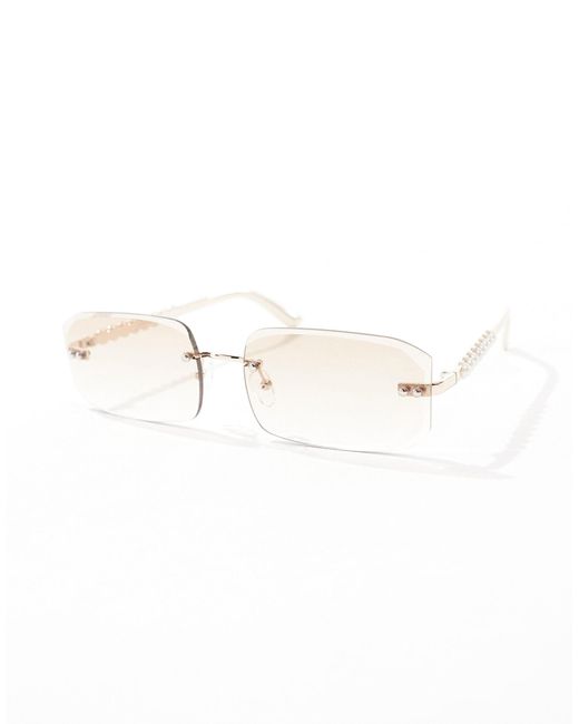 ASOS Brown Rimless Sunglasses for men