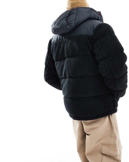 Polo Ralph Lauren Black Detatchable Hood Borg Down Puffer Jacket for men