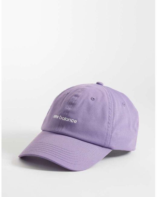 New Balance Purple 6 Panel Linear Logo Hat