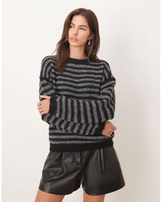 Pull texturé à rayures Jdy en coloris Black