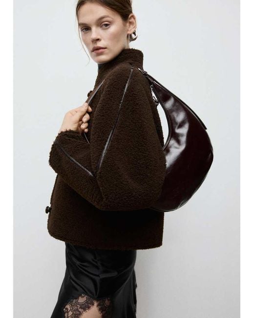 Mango Black Half Moon Shoulder Bag