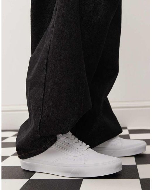 Vans White Old Skool Faux Leather Trainers
