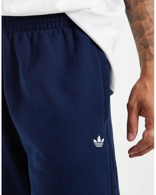 Adidas Originals White Trefoil Essentials Fleece Shorts for men