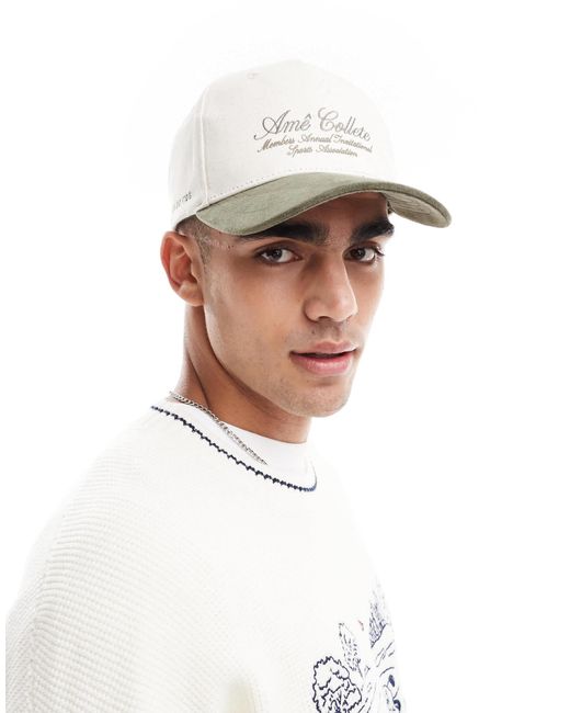 River Island White Script Cap for men